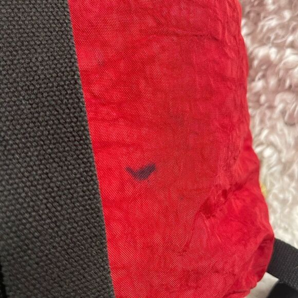 Kipling vintage 1990s red drawstring  Medium backpack nylon bag - Picture 11 of 11